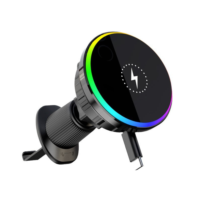 Foreign trade special for car wireless charger, hidden telescopic cable 15W magnetic fast charging car mobile phone holder