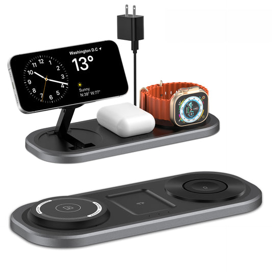 New folding wireless charger 3-in-1 wireless charging magnetic mobile phone watch earphone desktop charger