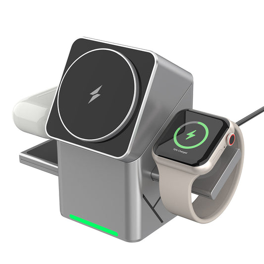 XW10 Rubik's Cube Spin Wireless Charger Strong Magnetic 15W Fast Charge 3-in-1 New Desktop Wireless Charge Cross-border