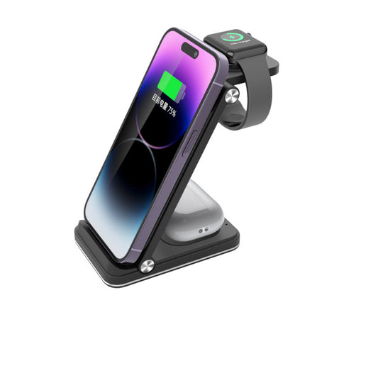 3-in-1 15W folding wireless charger, mobile phone watch, earphone charger, fast charging, wireless charging bracket, desktop.