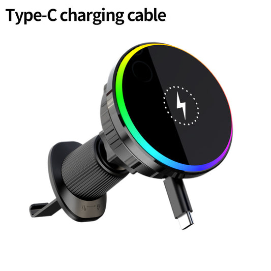 Foreign trade special for car wireless charger, hidden telescopic cable 15W magnetic fast charging car mobile phone holder