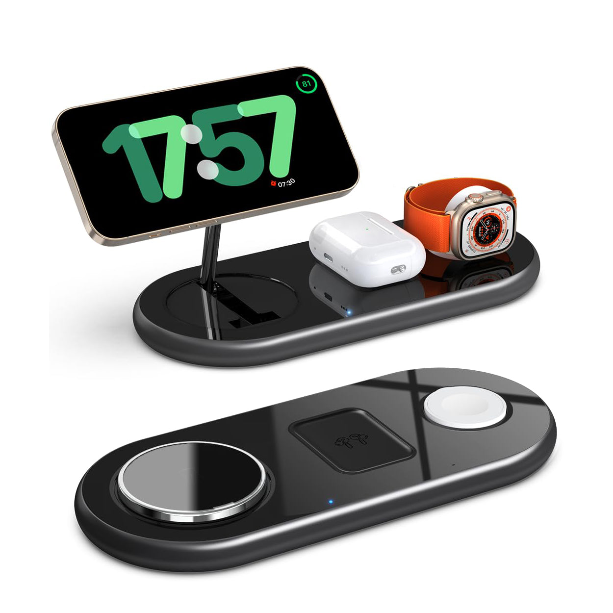 New folding wireless charger 3-in-1 wireless charging magnetic mobile phone watch earphone desktop charger