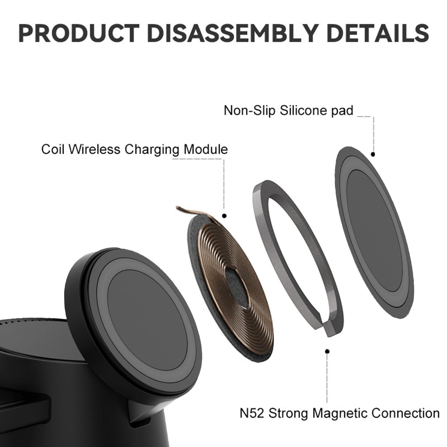 XW10 Rubik's Cube Spin Wireless Charger Strong Magnetic 15W Fast Charge 3-in-1 New Desktop Wireless Charge Cross-border