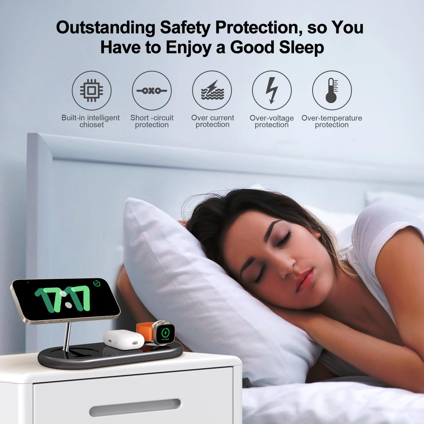 New folding wireless charger 3-in-1 wireless charging magnetic mobile phone watch earphone desktop charger