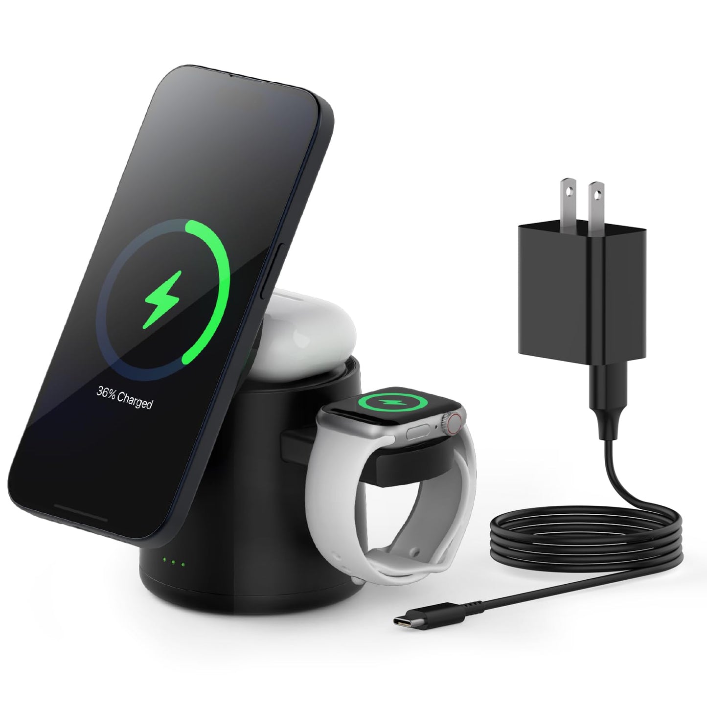 XW10 Rubik's Cube Spin Wireless Charger Strong Magnetic 15W Fast Charge 3-in-1 New Desktop Wireless Charge Cross-border